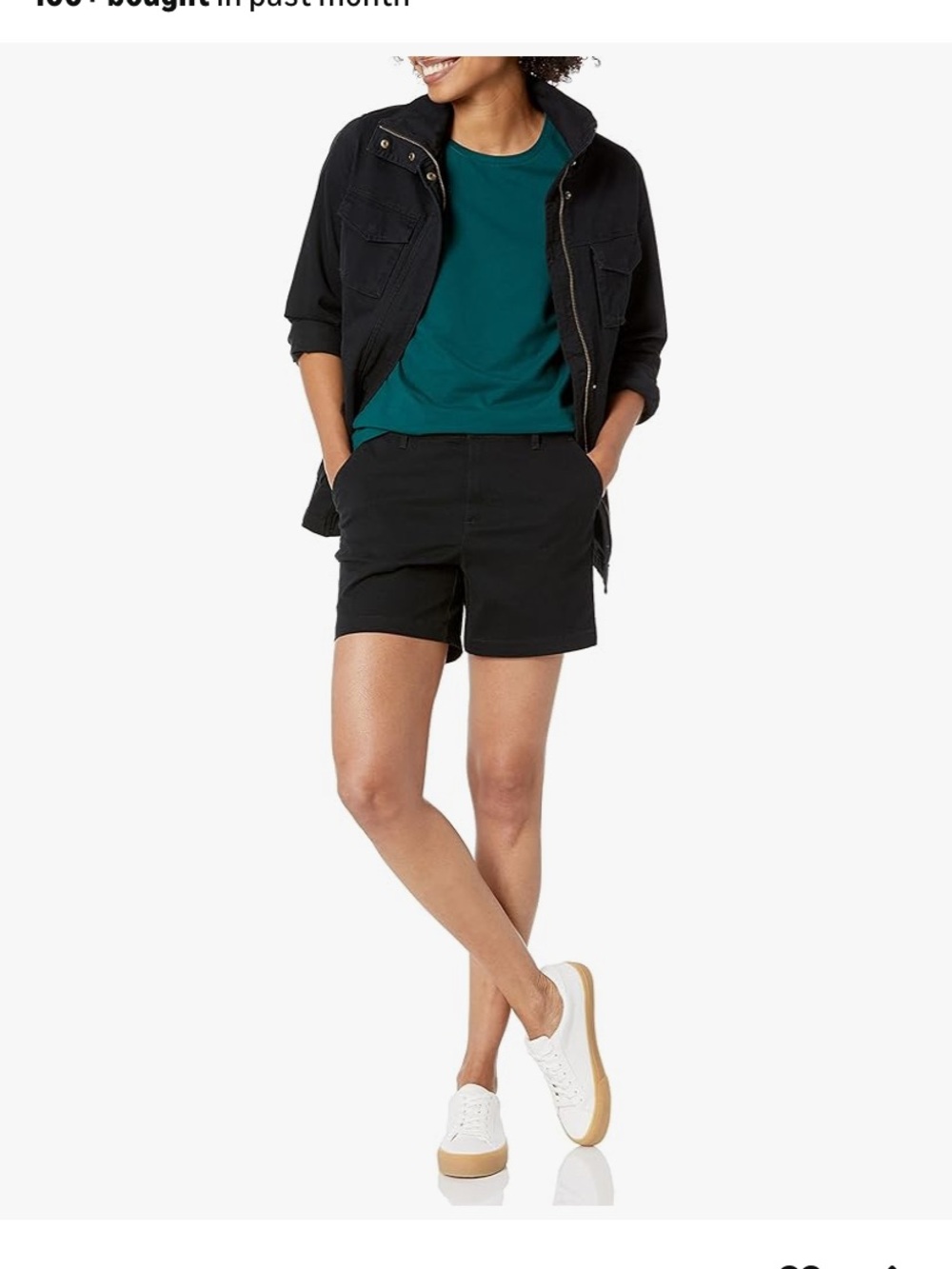 Amazon Essentials Black Women’s Jean Shorts with Clean Front never worn.
